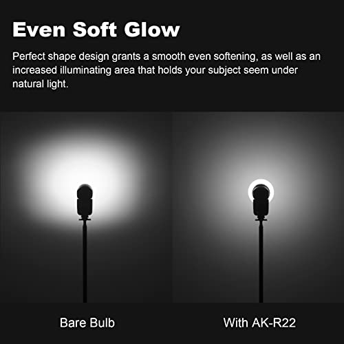 Godox Ak-R22 Dome Diffuser, Flash Diffuser Modifier Compatible For Godox V1 Flash Series/Ad100Pro Speedlite, Use With Godox H200R Round Flash Head For Ad200/Ad200Pro Monolight #TOP2