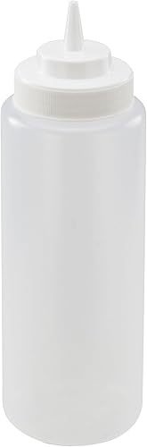 winco Chocolatier de boca ancha Squeeze botellas para chocolate, 32onza, Transparente