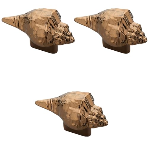 Image of Shell Shape Drawer Knob /Drawer Handle Knob /Decorative Knobs and Pulls /Knobs for Drawer (Zinc Alloy /PVD Rose Gold) Pack of 3-| 3 Years Warranty |