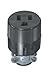 Leviton 617 15 Amp, 125 Volt, NEMA 5-15R, 2P, 3W, Connector, Straight Blade, Residential Grade, Grounding, Black