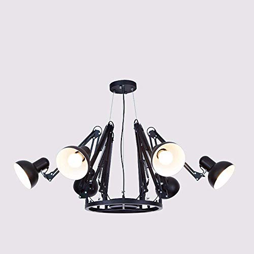 Pendentif lumière suspendus noir LED avec télécommande réglable pour salon