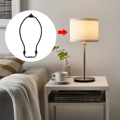 Image of KUMGROT Black Lamp Shade Harp Holder, Lamp Harp Kit for Table Floor Lamp | 2 Pcs Detachable Shade Bracket Holder, 8 Inch Lamp Shade Replacement Parts, DIY lampshade frame Accessories
