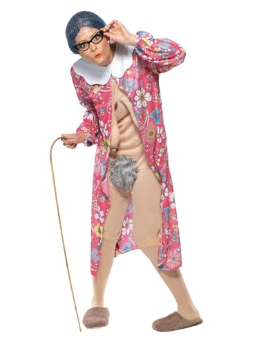 Smiffys Gravity Granny Costume Patterned Halloween und Karneval