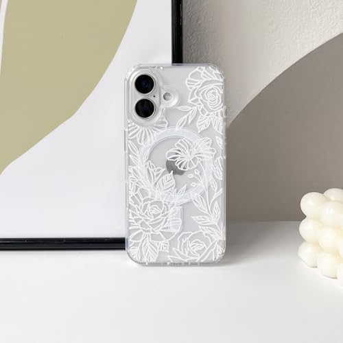 NITITOP for iPhone 17 Case Magnetic Cute Line Flower - White by NITITOP - Used condition - Image 5