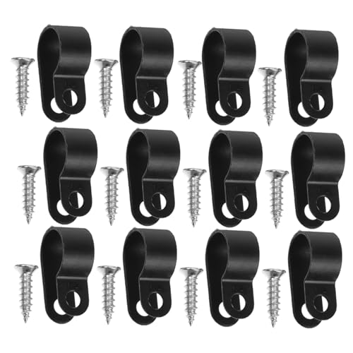 KICHOUSE Rope Light Mounting Clips 100 Pieces Steel Cable Clamp Wall Cord Clips for String Lights Stainless Steel Screws