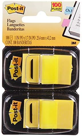 6 Pack Standard Tape Flags in Dispenser, Yellow, 100 Flags/Dispenser by 3M (Catalog Category: Labels, Label Makers, Tags & Stamps / Tape Flags) image 2
