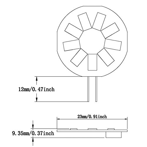 Ledwholesalers G4 Base Side-Pin Disc Type Led Bulb With 9Xsmd2835 12V Ac/Dc (6-Pack), Warm White, 1106Wwx6 #TOP4