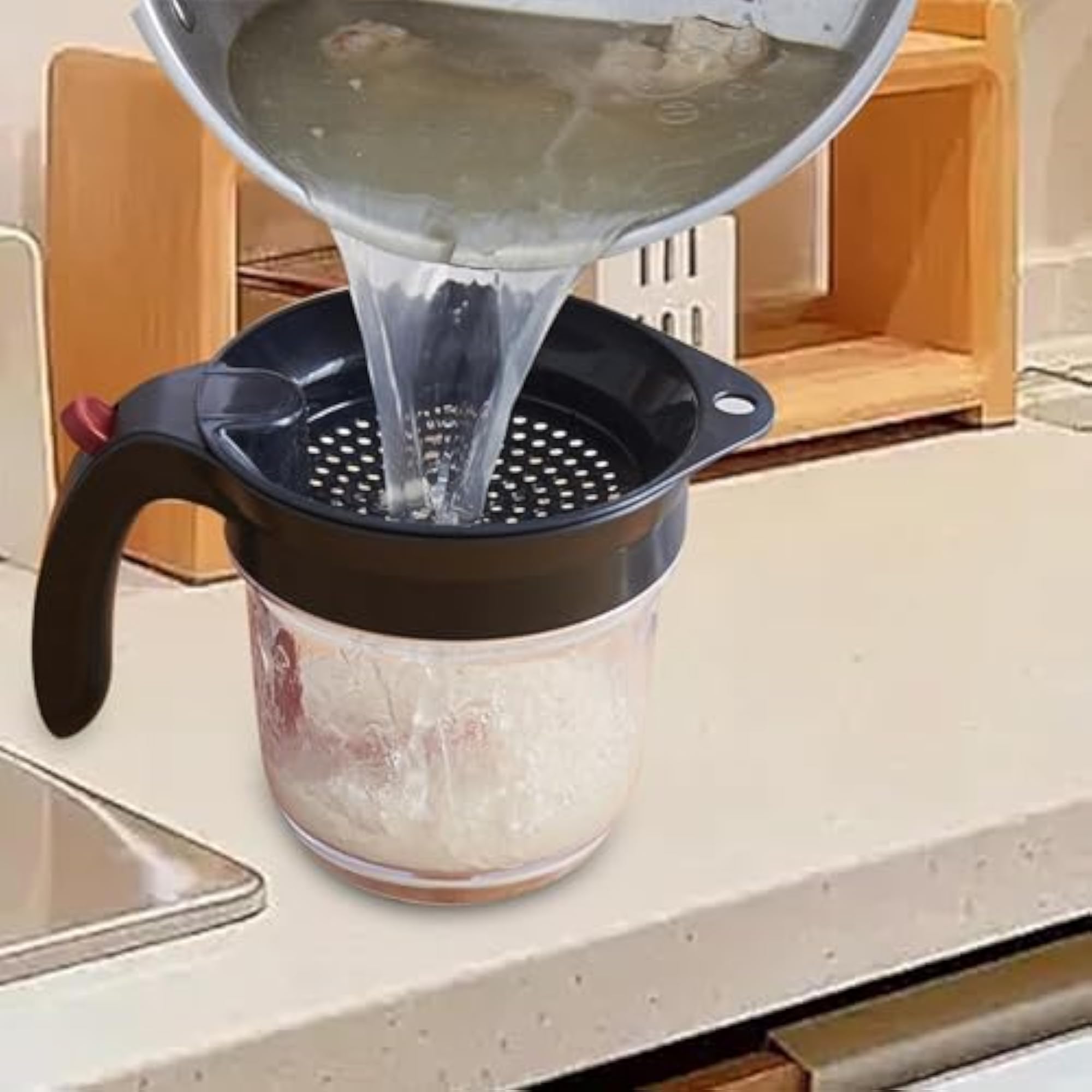 Multiuse Cooking Oil Filter Bottle, Fat Separator for Kitchen