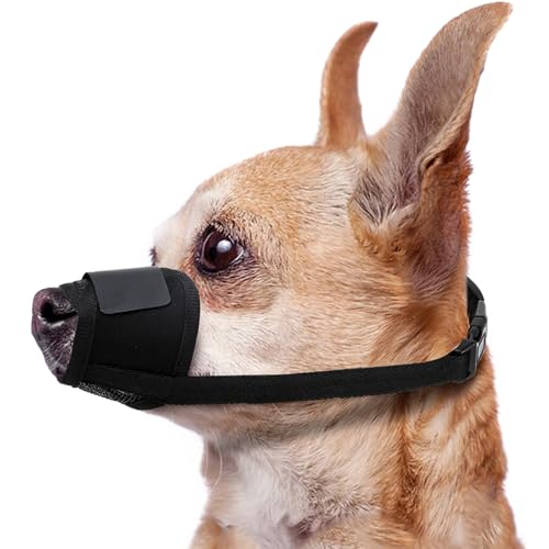 Mesh Dog Muzzles for Small Dogs Breathable Nylon Muzzle for Small Medium Sized and Short Snout Dogs Puppy Muzzle Prevents Biting Adjustable Dog Mouth Cover (S) - Image 8