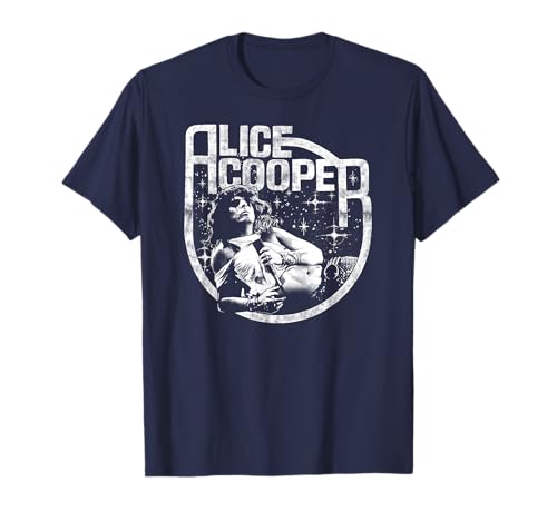 Alice Cooper Classic Alice Photo On Navy Camiseta
