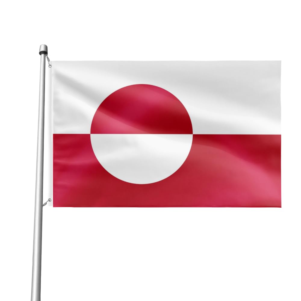 Grand drapeau du Groenland résistant au vent avec œillets anti-rouille