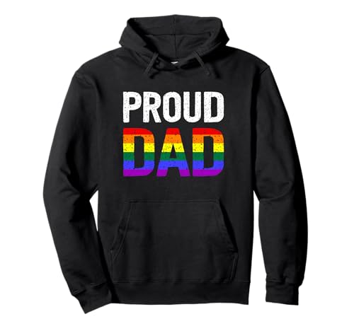 Gay Pride Support LGBTQ Rainbow CSD Proud Dad Sudadera con Capucha