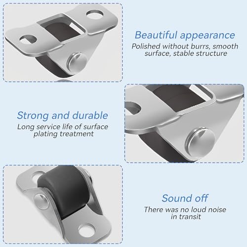 Möbelrollen Klein, 12 Stück 1,2 cm Kleine Gummi Möbelrolle mit Stahloberplatte Mini Rollen Bockrollen Gummirollen Nicht Schwenkbar für Möbel Kleingeräte DIY Projekte