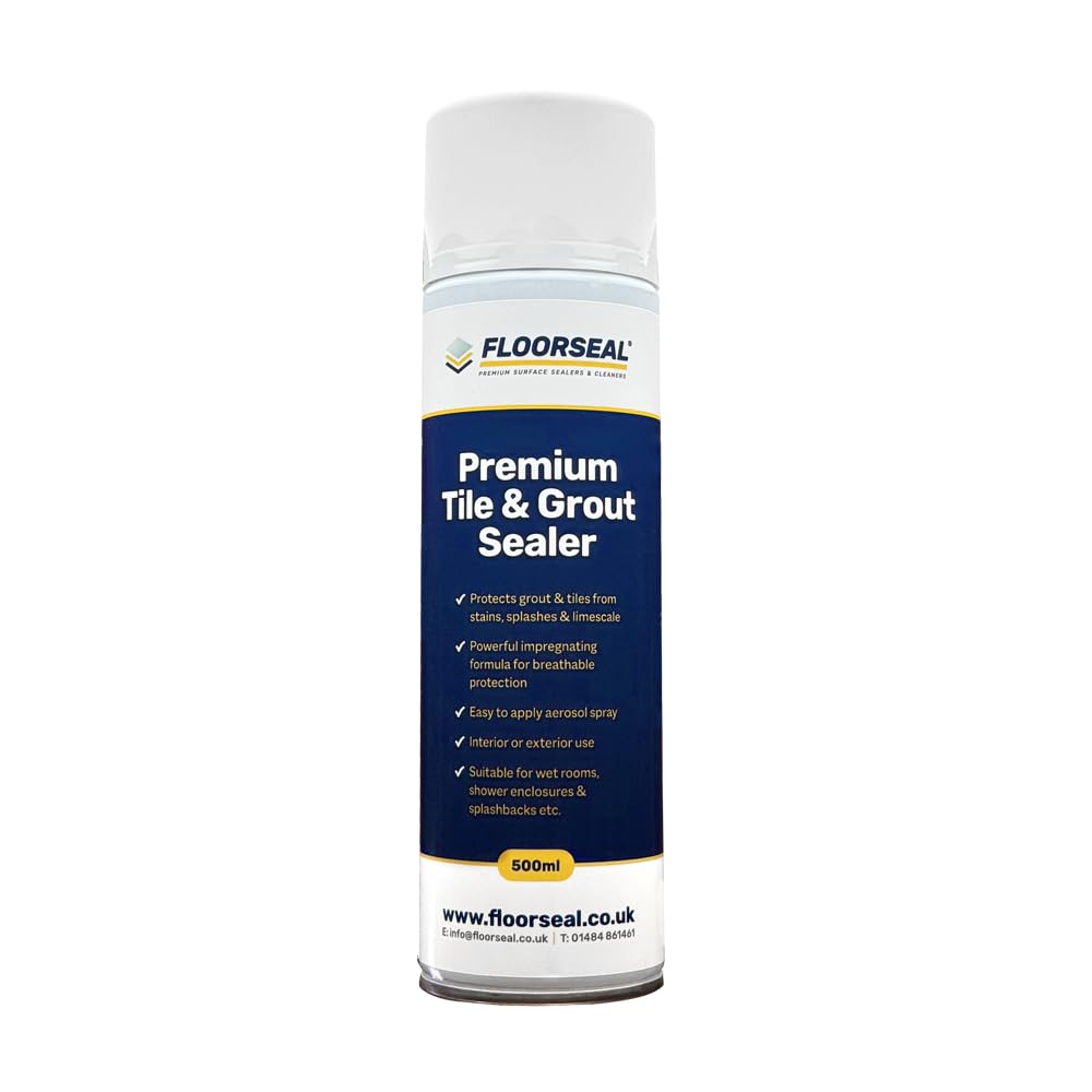 Premium Tile & Grout Sealer - Easy To Use Grout Sealer for bathrooms, Wet Rooms, Kitchens Walls & Floors (500ml 1 Can)