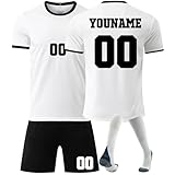 Personalisierte Trikots Fussball für Kinder und Erwachsene 2024 2025 Fußballtrikot-Set aus Tshirts, Shorts und Socken Personalisierte Fußball Trikot Sport Set mit DIY Namen & Nummer