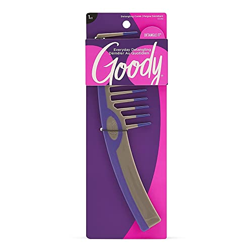 Goody Styling Essentials Detangling Comb (Color May Vary) Suitable for All Hair Types Fine Tooth Comb Detangles Wet or Dry Hair Styling Accessories for Women Men Boys and Girls