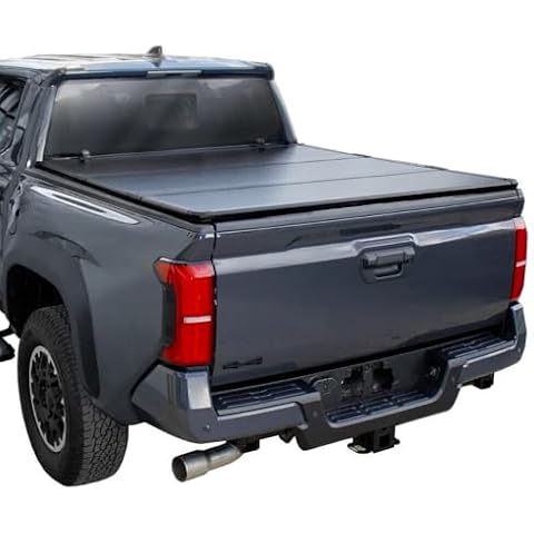 Tutel Hard Shell Folding Truck Bed Tonneau Cover|Fits 2016-2025 Toyota Tacoma w/OE Track System 5' 1" Bed (60.5") Cover