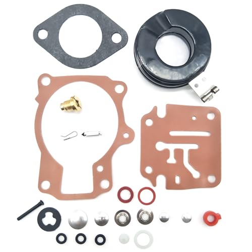WANSUPYIN Carburetor Rebuild Kit with Float Replace for Johnson Evinrude 18hp 20hp 25hp 28hp 30hp