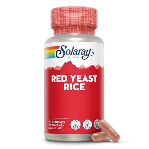 Solaray Red Yeast Rice 600mg - 90 Vegan Capsules - High Strength Herbal Supplement from Monascus Purpureus with Monacolin K - Lab Verified, GMO & Gluten Free