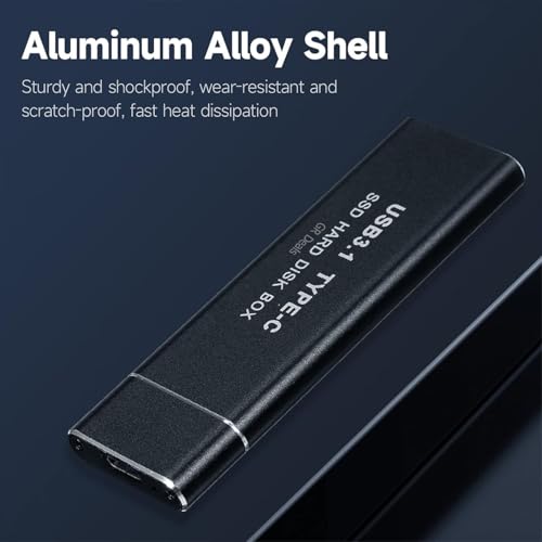 Image of M.2 NVMe /SATA Dual Protocol Mobile Hard Disk Case USB3.1 Type-C External SSD Enclosure Aluminum Alloy Shell(1 Cable).
