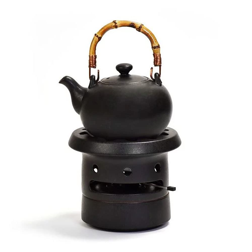 TEA SOUL Set bollitore con fornello Nero Lin's Ceramic Studio