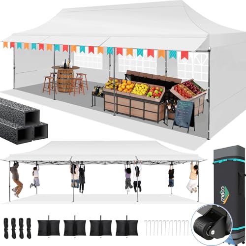 COBIZI 10X30 Pop Up Canopy Tent with Sidewalls & Bag