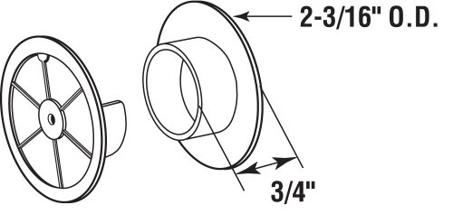 Prime-Line N 6568 Closet Pole Sockets, 1-3/8 In., Plastic, White (1 Set) - Thumbnail 2