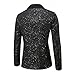 Mens Blazer Jacket One Button Suit Jacket Shiny Solid Fashion Coat Lightweight Party Performance Coats Blazer Black Large