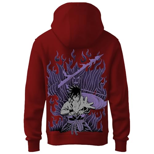 Image of Khakey Hoodie for Boys Sasuke Printed Hooded Sweatshirts for Boys