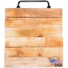 Buyers Products OP18X18 Hardwood Outrigger Pad, 18 X 18 X 2 Inch Thick, Crane Pad w/Floating Design to Help Avoid Cracking and Breaking, Improved Easy Grip Handle, Prevent Jack Sinking