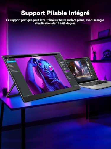 UPERFECT 17,3 Pouces 4K QLED Écran Portable 1500:1 500 Nits 100% DCI-P3 – vue 5