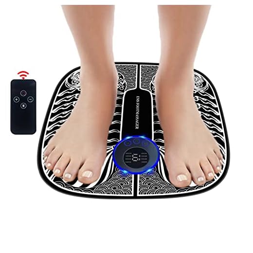 Almofada de pé massageador, Esteira de massagem EMS, Máquina de massageador de pés elétrico portátil estimulador de pés massageador inteligente com 6 modos Sritob