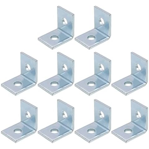 CNQLIS 10 Pcs 2 Hole L Shaped 90 Degree Angle Connector Bracket Fit for 1-5/8" Wide Taller Strut Channel, 1/2" Bolt,Thickness 1/5'', Width 1-1/2",Steel Surface Electrogalvanized Cover