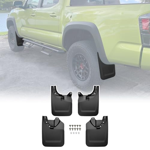 Image of Mud Flaps for 2022 2023 Toyota Tacoma with OEM Fender Flares, No Drill Splash Guards Front & Rear Truck Mud Guards with Hardware Accessories Mudflaps Set(4pcs)