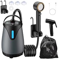 BYUSFGH 8000mAh Rechargeable LED Display Portable Shower