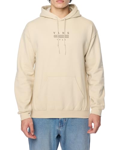 Vans Unisex Adult Baker Pullover Hoodie - Warm Fleece Lining Casual Graphic Sweatshirt for Men & Women Cotton & Polyester Oatmeal Beige Medium
