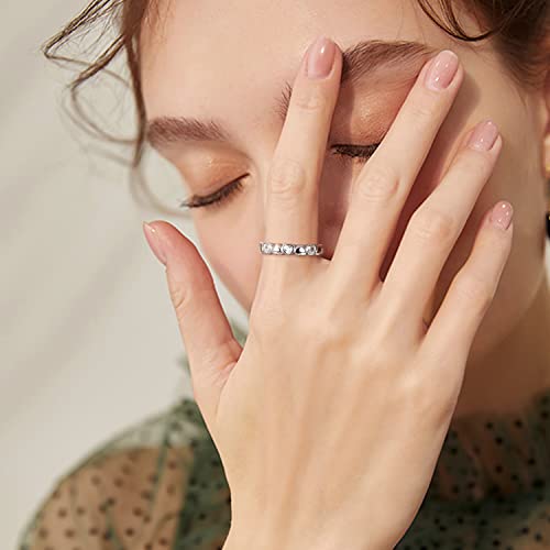 Ubgicig 925 Sterling Silver Heart Cubic Zirconia Ring For Women Size 5-10(Size 6) #TOP3
