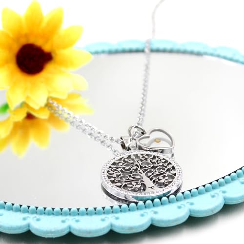 Uloveido Colar com pingente de árvore genealógica celta de aço inoxidável - Colar com pingente de se