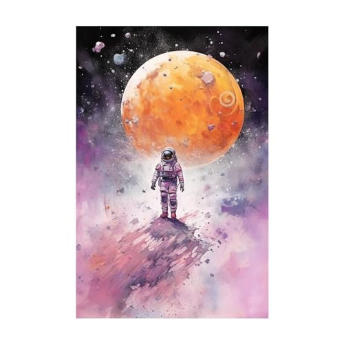 Astronaute de l’espace affiche art abstrait grand format 70x110