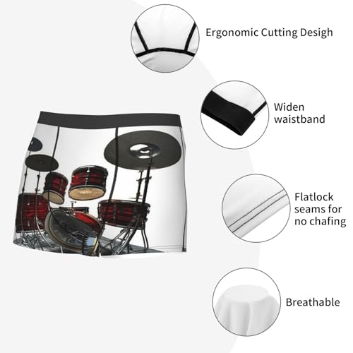 Men's Underwear Boxer Briefs Supersoft Brushed Stretch Boxer Briefs Cool Drum Set Mens Trunks2