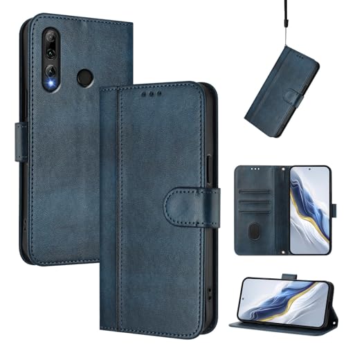 Pzwoxukhov Compatible with Huawei P Smart 2019 / P Smart+ 2019 Case Cover,Compatible with Huawei Enjoy 9S with Card Slot,Stand Holder,PU Leather flip Shockproof Case Cover Blue