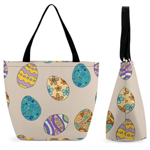 Sac de shopping pour voyage spacieux à imprimé œuf