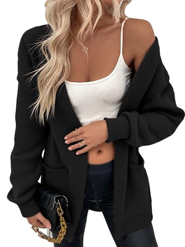 Women’s Mid-Length Knit Cardigan Open Front Long Sleeve Sweater Coat with Pockets – Casual Loose Fit Fall Outwear2