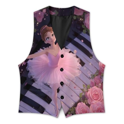 Ballet Music Piano Men's Suit Vest Slim Fit Business Dress Party Pattern Waistcoat Vest Top3