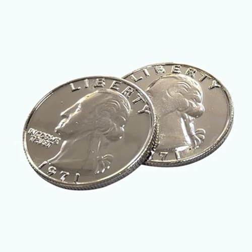 Moneda de doble cara de cuarto de dólar estadounidense de cabezas SUMAG para trucos de magia