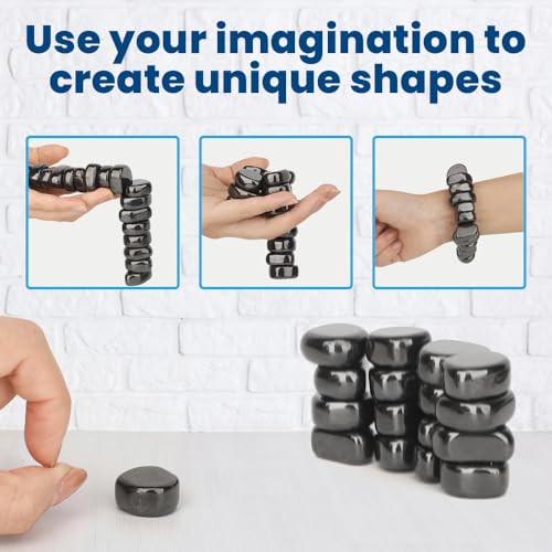Image of Cool Fidget Toy Fridge Magnets Rocks,Science Kit Magnet DIY Alphabet Number, Magnetic Hematite Stones Gift, Magnet Ferrite Putty Desk Toy for Adults(24PCS)