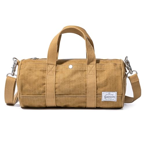 Gootium Canvas Crossbody Bag, Vintage Barrel Style, Camel