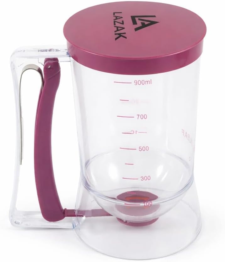 900ML Pancake Batter Dispenser Bottle, Pancake Mix Dispenser with Easy Pour Control, Pancake Dispenser for Mess-Free Cooking, Mini Pancakes Supplies for Cupcakes, Waffles.ancake Batter Dispenser
