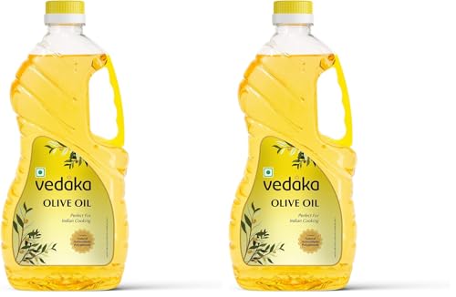 Image of Amazon Brand - Vedaka Olive Oil| for Indian Cooking | 2 L | Ideal for Frying, Roasting, Sauteing|Extra Light|Neutral Flavour (Pack of 2)