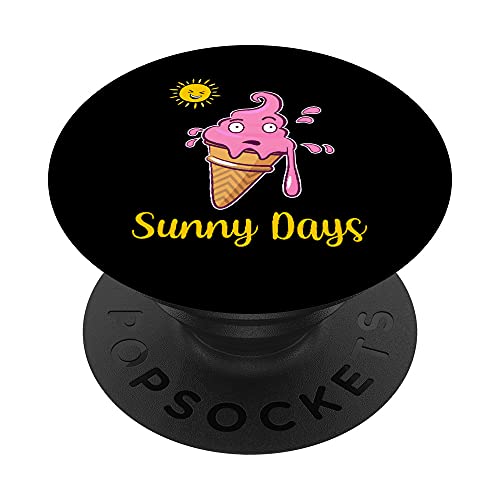 Sunny Days Icecream is Melting - Funny Ice Cream Pun Jokes PopSockets PopGrip Intercambiable